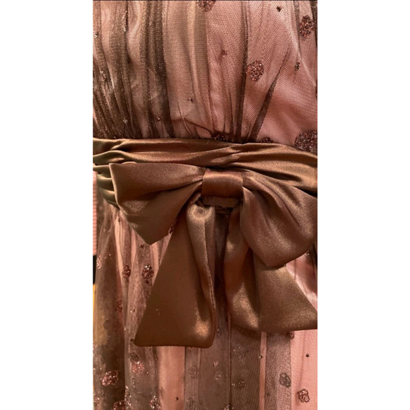 Faviana Strapless brown Pink Glitter Cocktail Dress Size 9 - Picture 3 of 10